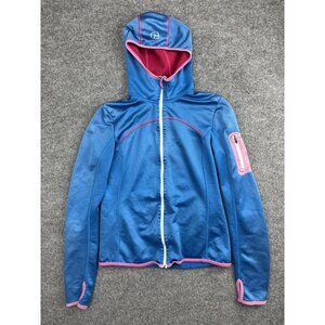 Ortovox Hoodie Jacket Womens Medium Blue Pink Full Zip Merino Layer Thumbholes